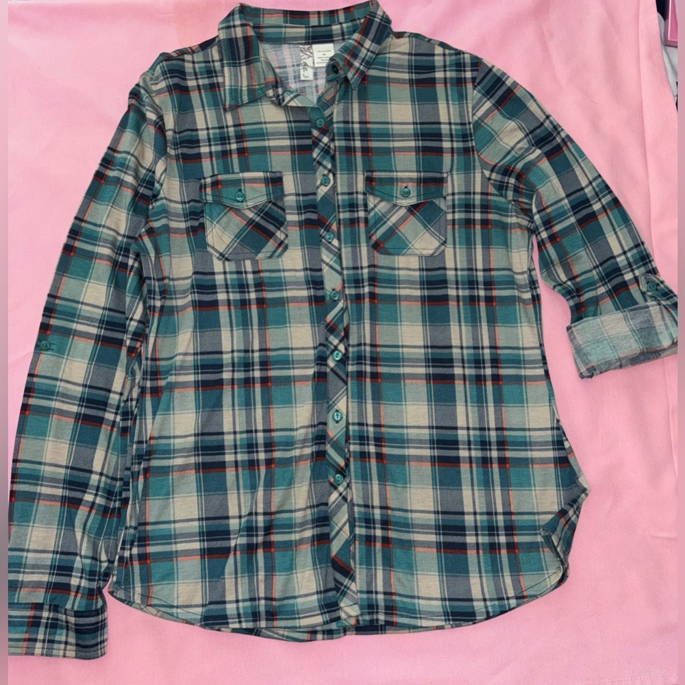 Plaid Button-Up Shirt
